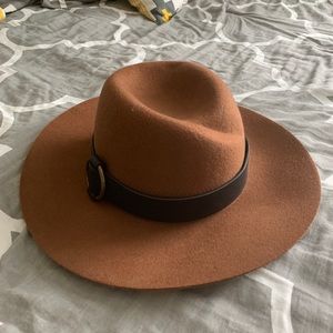 Brown wide brimmed hat